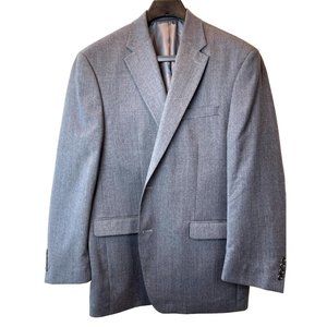 Vintage Chaps Mens 100% Wool Blazer Coat Jacket Single Breasted Charcoal Gray 44